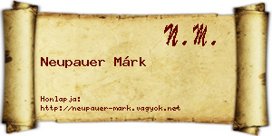 Neupauer Márk névjegykártya